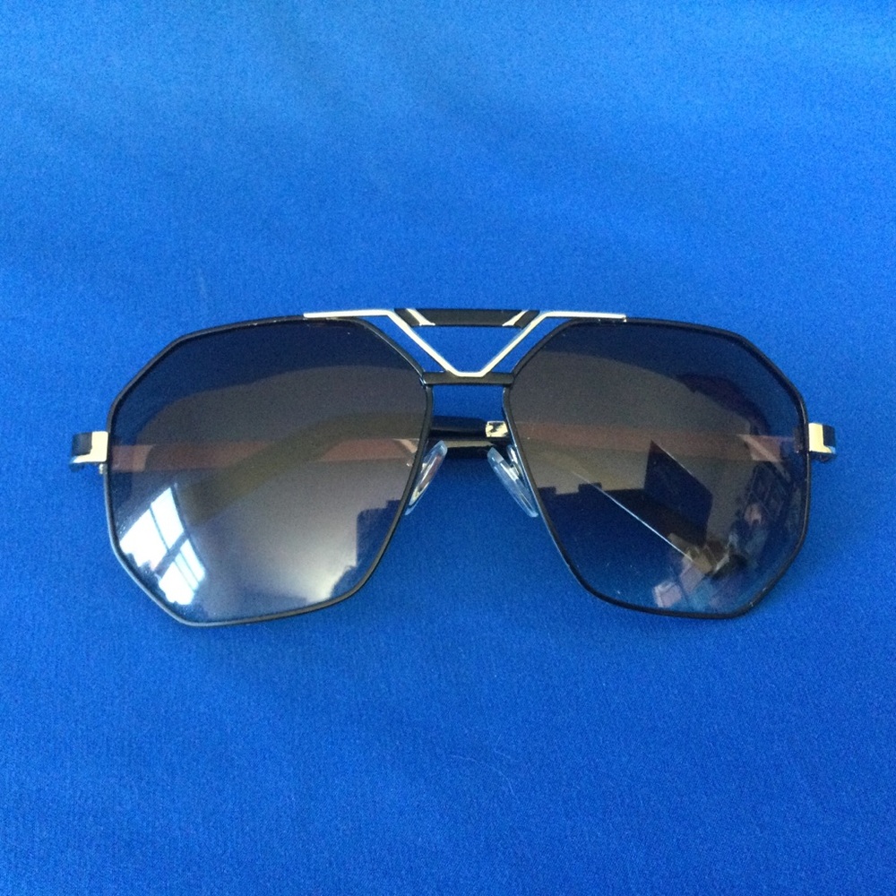 NYS Collection Marshall Street Sunglasses Stylish Black Aviator Sunglasses